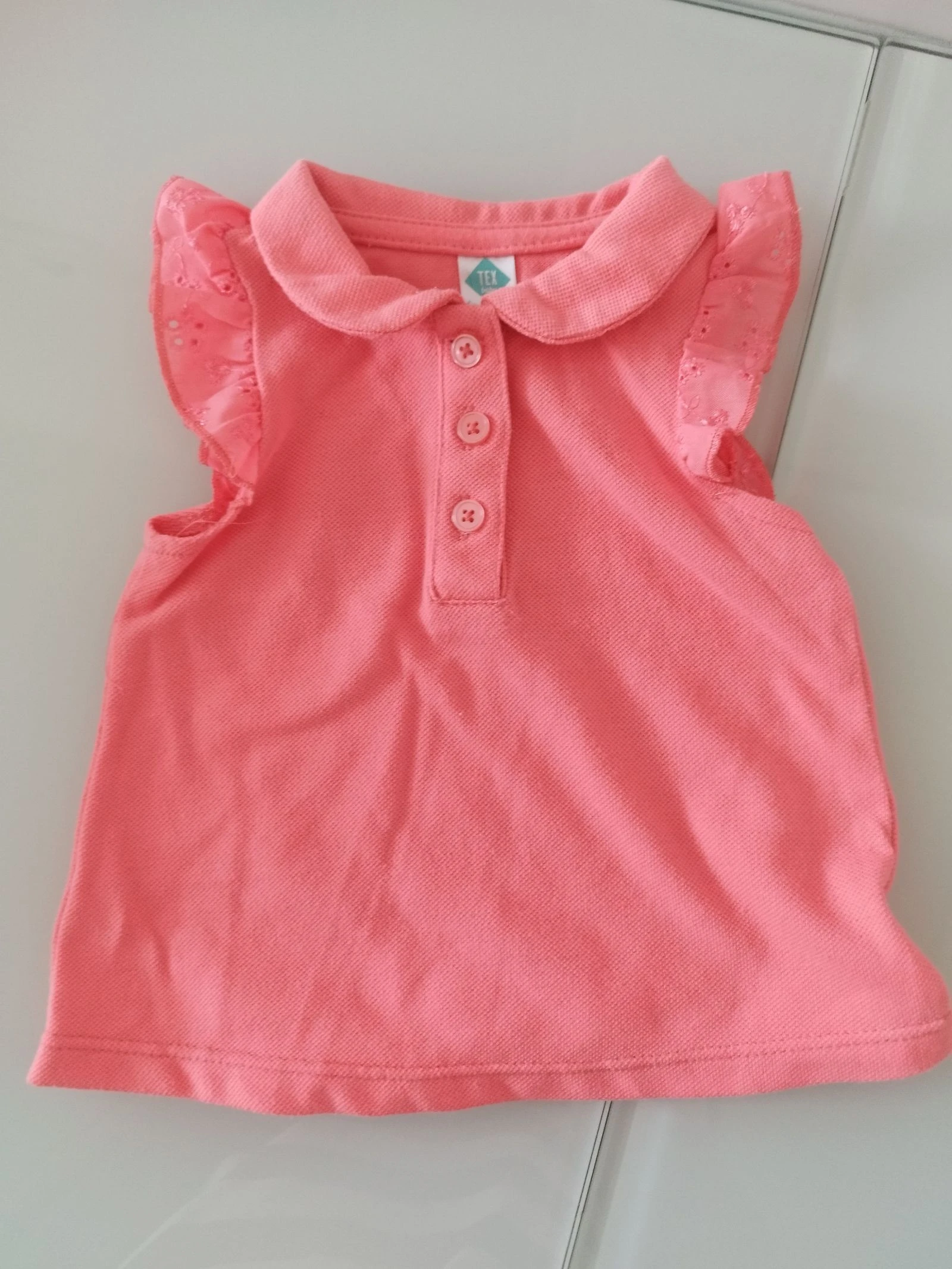 Packs de 2 Polos blanco y coral sin mangas 9 meses – photo 3